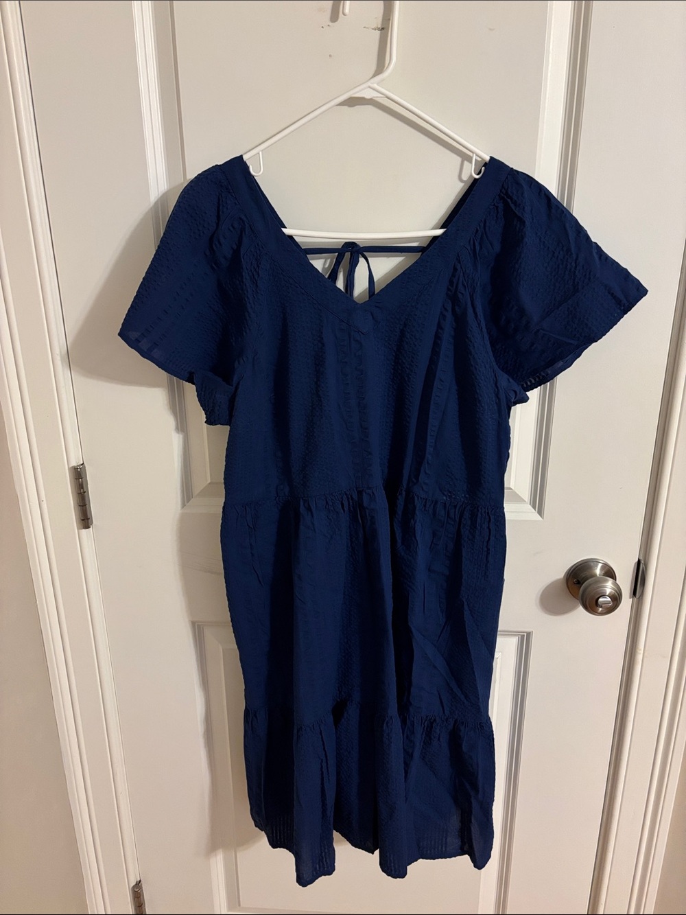 EUC Sonoma Navy Blue V‑Neck Tiered Summer Dress